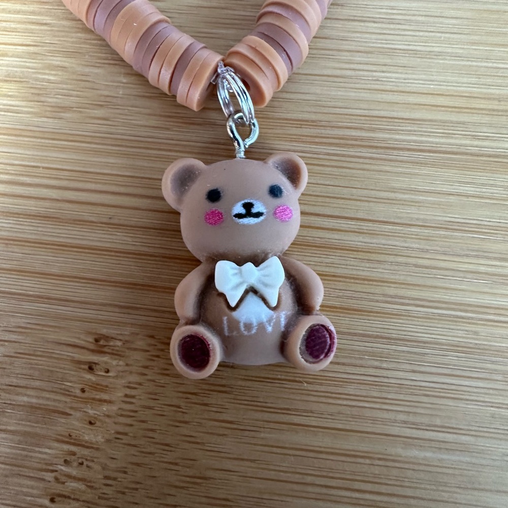 Mama Bear Stretch Polymer Clay Bracelet with Bear Charm - Brown - Picture 4 of 4